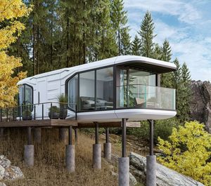 Structure en acier et aluminium, maison préfabriquée <span class=keywords><strong>mobile</strong></span> de <span class=keywords><strong>luxe</strong></span> moderne, capsules spatiales familiales intelligentes - Product Image 1