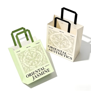 Elegant Eco-Friendly Matte Finished Laminated Paper <b>Bags</b> with Custom Print for Luxury Cosmetics Aesthetic Retail Brand Packaging - Product Image 1