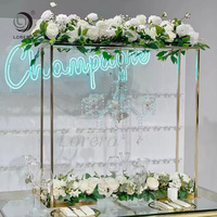 Support à Fleurs Doré Rectangulaire, Supports Floraux, Centres de Table de Mariage, Support à Fleurs pour Décoration de Table de Mariage