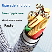 Produk terlaris pada platform e-commerce 6A kabel Tipe C pengisian daya cepat dengan 90 derajat siku desain nilon kepang untuk ponsel