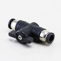 Vanne à commande manuelle 2 voies droite 4 6 8 10 12 14 16 mm, raccord pneumatique à connexion rapide marche/arrêt, vanne à boisseau sphérique manuelle