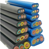 JHSB Flaches Tauchpumpenkabel 3x4/6/8AWG + Erdung 1x8/10AWG Blaues PUR Wasserdichtes Kabel für Tiefbrunnen-Tauchpumpen