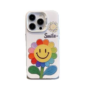 Tournesol souriant <span class=keywords><strong>mignon</strong></span> adapté pour <span class=keywords><strong>iPhone</strong></span> 17 16 15 14 13 12 11 Pro Max Air étui de téléphone portable créatif Anti-chute - Product Image 5