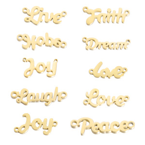 Tiếng Anh Từ Titan Thép Thư Đồ Trang Sức Mạ Dây Và Mặt Dây Chuyền Kết Nối Thép Không Gỉ Phụ Kiện - Product Image 1