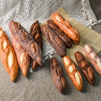 Modèle de pain de simulation en plastique PU, plusieurs tailles, pour photographie, comprenant baguette française, pâtisserie, toast, bagels et chocolat, pour fête