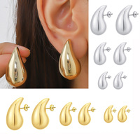 Nouveau exagéré or couleur larme boucles d'oreilles Dupes pour les femmes léger lisse métal goutte d'eau cerceau boucle d'oreille bijoux à la mode