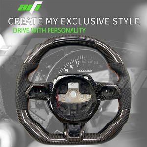 Pour <span class=keywords><strong>Lamborghini</strong></span> Huracan Lp580 Sto LP580-2 Coupé Personnalisé Volant En Fiber De Carbone Mise À Niveau LED RPM Volant En Cuir - Product Image 4