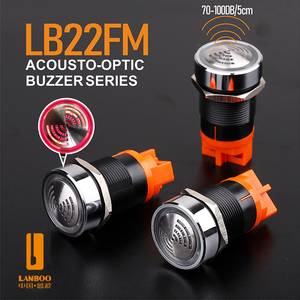 Zumbador LANBOO de 22 mm con LED Rojo, Material Metálico, Zumbadores Industriales con Sonido Continuo, Zumbador de 24 V y 220 V - Product Image 2