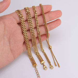 Ensemble <span class=keywords><strong>de</strong></span> bijoux Hip Hop, chaîne cubaine plate réglable, Bracelet <span class=keywords><strong>de</strong></span> cheville, <span class=keywords><strong>en</strong></span> acier inoxydable, chaînes cubaines épaisses imperméables - Product Image 4