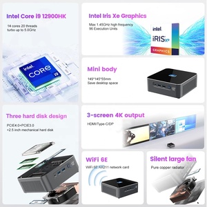 MiniTree Gaming Mini PC de 13e génération i7 13620H i9 12900HK 13900H 14 cœurs 2 * DDR5 double 2.5G LAN 8K <span class=keywords><strong>HTPC</strong></span> PCIE4.0 WiFi6 PC de bureau Win11 - Product Image 3