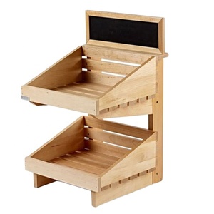 Cao cấp bằng gỗ đa tầng cán bánh mì hiển thị đứng với bánh xe cho cửa hàng bánh ngọt tươi trình bày và dễ dàng di chuyển - Product Image 1