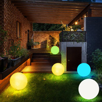 Lámpara de Pie LED RGBW para Exteriores, Jardín, Blanca, Grande, de PE, Impermeable IP65, Forma Redonda, Linterna para Regalo, Cumpleaños, Bodas