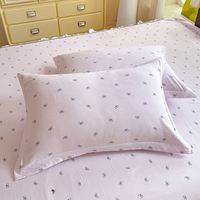 Ensemble de jupe de lit double king size en coton imprimé floral, doux au toucher, design moderne