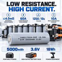 Batterie lithium-ion 21700 haute puissance INR21700S-50P 5000mAh 3.6V 60A à décharge élevée pour station d'alimentation portable