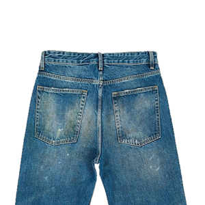 Celana Denim Pria Custom 100% Katun 14 Oz Dark Wash Produsen Celana Streetwear Wide Leg Celana Jeans Baggy Denim Shadow Patch Pria - Product Image 6