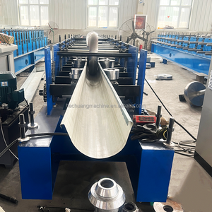 Hete Verkoop Automatische Dakbedekking Half Ronde Regengoot Maken <span class=keywords><strong>Machine</strong></span> Water Goot Elleboog Downspout Rolvormmachine - Product Image 1