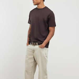 T-shirts en coton 100% uni en gros, tricotés, vierges, grande taille, hommes, unisexe, respirants - Product Image 4