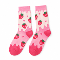 Chaussettes fantaisie personnalisées en forme de bâtonnets de crème glacée, chaussettes mignonnes pour femmes, design personnalisé, boîte cadeau, marque privée, OEM, vente en gros