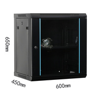 Gabinete de Red para Exteriores OEM, Racks de Servidor de 4U-15U, Montaje en Pared, Capacidad de 12U, Puerta Frontal de Vidrio, Color Negro, Fácil Instalación para CCTV y Datos
