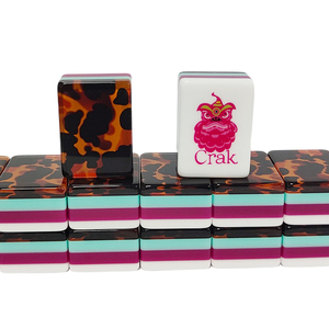 Set di Mahjong Americano di Lusso da 160 Pezzi, Tessere in Acrilico con Design Leopardato a 4 Strati per Intrattenimento e Feste - Product Image 6