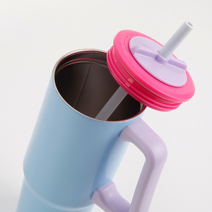 Gobelet isotherme en acier inoxydable anti-déversement de 28 oz, écologique, pour <span class=keywords><strong>camping</strong></span>, eau chaude ou froide, café, avec poignée et couvercle rabattable - Product Image 6