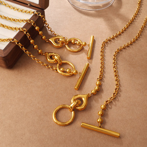 Collares de cadena con cierre en T de moda europea y americana al por mayor, delicados collares largos para suéter, ambiente otoño-invierno - Product Image 6
