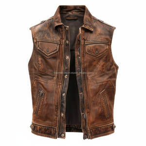Nuevo Chaleco sin Mangas de Diseño Personalizado para Hombre, de Cuero Genuino y Lona, Informal, Cómodo, Transpirable, de Secado Rápido, para Invierno - Product Image 1