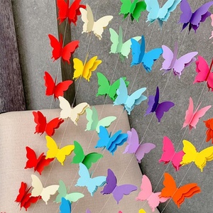 Guirlandes en papier papillon, couleurs dégradées, pour mariage, anniversaire, baby shower, fêtes et décoration de chambre d'enfant - Product Image 2