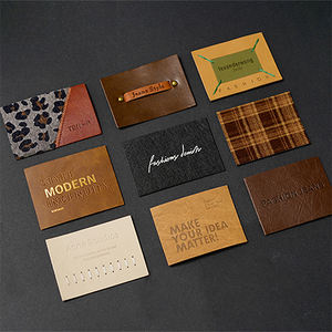 맞춤형 가죽 라벨 청바지 모자 가방용 저 MOQ 개인화된 엠보싱 진짜 가죽 패치 - Product Image 5