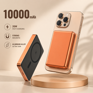 แบตสำรองพกพาคุณภาพสูง 10000 มิลลิแอมป์ อลูมิเนียมบางเฉียบ ชาร์จเร็วแบบไร้สาย PD 20W แม่เหล็ก รองรับ OEM ODM พร้อมโลโก้และบรรจุภัณฑ์ - Product Image 2