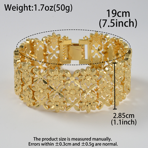 luxury fine custom women flower hollow 18k gold plated waterproof anti tarnish <b>copper</b> chain link tennis <b>bracelets</b> Main in China - Product Image 6