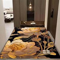 Crystal Velvet Blue Floral Area Rug 3D Printed Carpet Floor Mat for Living Room Bedroom Entryway Home Decor Wholesale B2B Custom