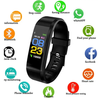 Nouveautés 2024 Bracelet intelligent étanche IP67 avec moniteur de fréquence cardiaque, application Fitpro, podomètre, montre connectée sportive 115 Plus avec moniteur de sommeil