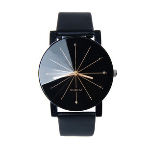 Simple convex curved <b>couple</b> <b>watch</b> with spot leather strap fashionable <b>couple</b> student <b>watch</b> - Product Image 5