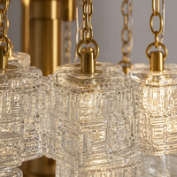 Lampadario LED di Lusso Moderno Personalizzato Senfey con Paralume in Cristallo, Altezza Regolabile per Hall di Hotel, Villa, Soffitti Alti