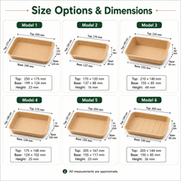 Barquette alimentaire rectangulaire jetable en papier kraft pour salades, pâtisseries et viandes à emporter