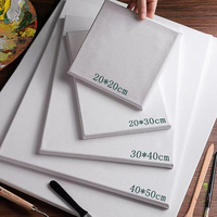 Keep Smiling Toiles vierges en coton avec cadre 30x30cm pour impression artistique et peinture à l'huile DIY, Fournitures d'art