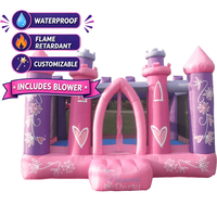 Château gonflable princesse mini, blocs de construction gonflables, dinosaure, dauphin, jungle, licorne, 6x4m