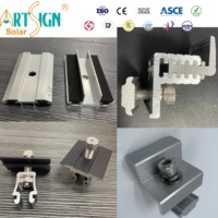 Colliers de fixation solaires en aluminium anodisé 6005-T5, colliers intermédiaires et colliers d'extrémité pour support de panneaux solaires |   Art Sign
