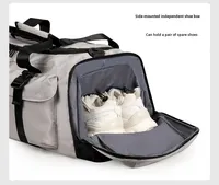 Sac de voyage en polyester trois-en-un grande capacité, haute esthétique, logo personnalisé, yoga, sports de plein air, gym, séparation sec/humide