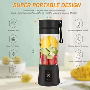 Portable Juicer Cup Electric USB Blender 380ml <b>Bottle</b> Hand Shaker - Product Image 5