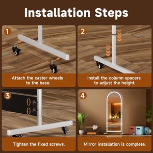 Miroir arqué pleine longueur avec éclairage LED et rotation à 360° °   Miroir sur roulettes HD en <span class=keywords><strong>verre</strong></span> trempé pleine longueur pour salle de sport à domicile - Product Image 6