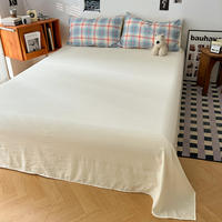 Parure de lit 4 pièces en microfibre lavée, motif géométrique à carreaux, drap de lit et housse de couette trois ou quatre pièces – Vente chaude