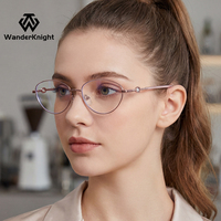 Nouvelle monture de lunettes ovale anti-lumière bleue, lunettes optiques en métal tendance, vente directe d'usine, prix de gros