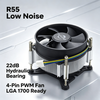 Refroidisseurs de CPU S35-90BB de 90mm avec dissipateur thermique en aluminium compatibles avec les processeurs LGA1700 ou LGA115X
