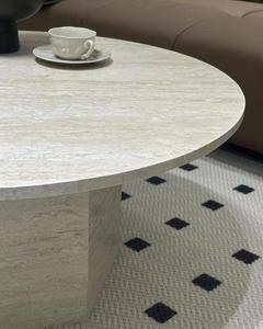 Plateau de table en pierre frittée aspect travertin, 22 mm d'épaisseur, durable et écologique pour restaurants, cafés, hôtels et tables d'extérieur - Product Image 3