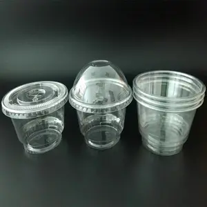 Lebensmittel qualität recycelt 100ml 150ml 500ml Eis PET-Tasse individuell bedruckt 3 Unzen 5 Unzen 8 Unzen Einweg-Eis RPET-Tassen mit Deckel
