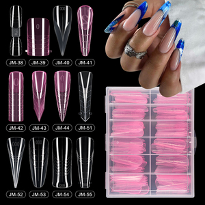 New Nail Hình Thức Tùy Chỉnh Logo Nhanh Chóng Xây Dựng Móng Tay Khuôn Mở Rộng Nguồn Cung Cấp Vuông Hình Bầu Dục Đầy Màu Sắc Rõ Ràng Màu Hồng Kép Nail Hình Thức - Product Image 1