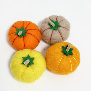 Felt Pumpkin Pudding Doll Decorative Ball Wool Ornament Hanging Christmas Tree Decoration 6.9CM Round Fabric Handmade - Product Image 2