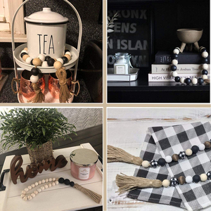 100Pcs 16mm <strong>Black</strong> Unfinished Wooden Loose Spacer <strong>Beads</strong> with 4mm Hole for Jewelry/ Garlands Making Home Decoration - Product Image 5